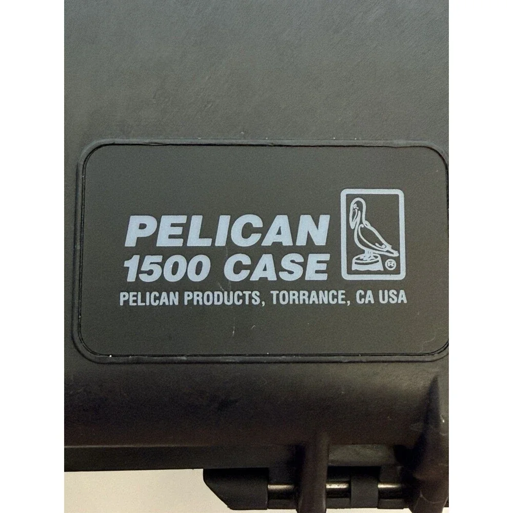 VTG Pelican 1500 Hard Shell Medium Protective Storage Case Black 18x14x7 No Foam